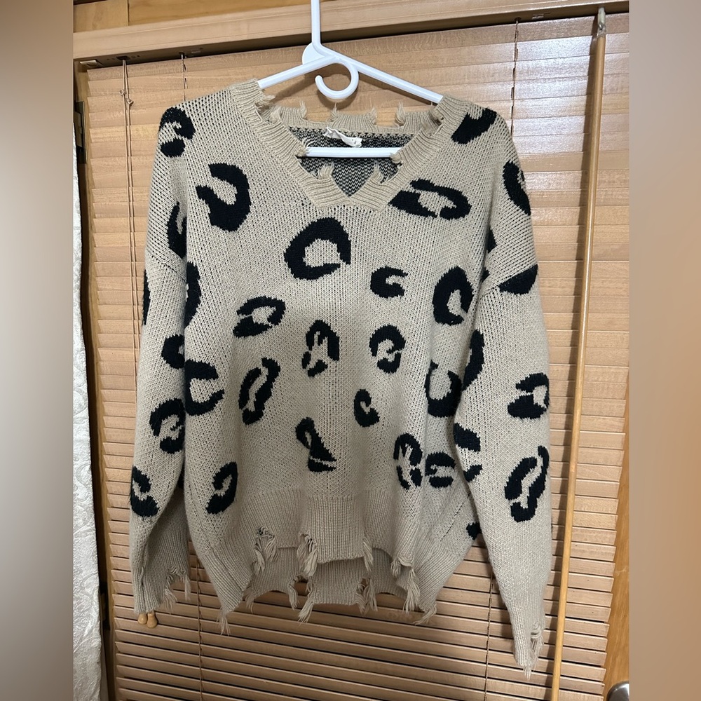 cheetah print sweater